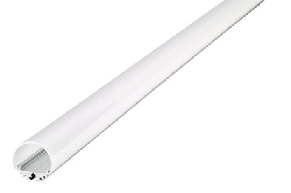 PROFILE ALUMINIUM SURFACE MOUNT 1M FROSTED DIFFUSER 20MM DIA FOR IP67 12MM WIDTH STRIP INCLUDE 2 ENDCAPS 2 SCREWS AND 2 MOUNTING BRACKETS INTEGRAL - ILPFO122