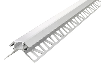 PROFILE ALUMINIUM CORNER SURFACE MOUNT 2M FROSTED DIFFUSER FOR IP65 12MM WIDTH STRIP INCLUDE 2 ENDCAPS INTEGRAL - ILPFC161