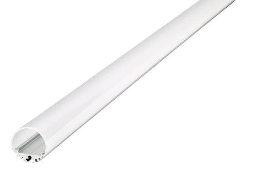 PROFILE ALUMINIUM SURFACE MOUNT 2M FROSTED DIFFUSER 20MM DIA FOR IP67 12MM WIDTH STRIP INCLUDE 2 ENDCAPS 2 SCREWS AND 4 MOUNTING BRACKETS INTEGRAL - ILPFO123