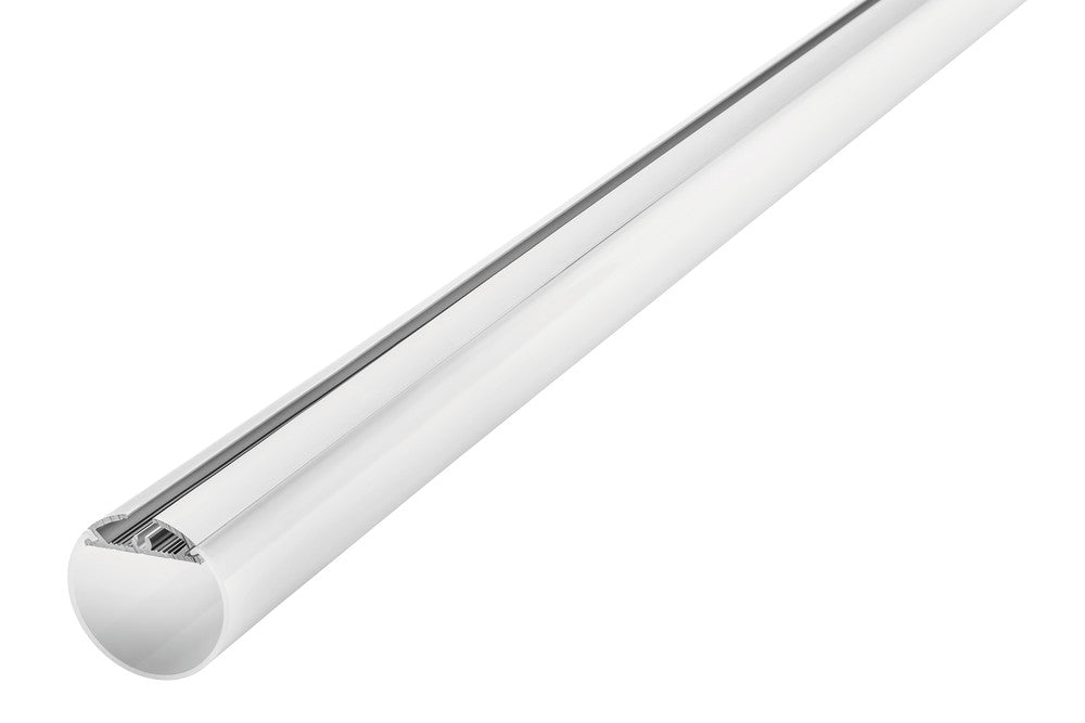 PROFILE ALUMINIUM ROUND 2M FROSTED DIFFUSER 30MM DIA FOR 2 X IP33 10MM WIDTH STRIP INCLUDE 2 ENDCAPS 2 SCREWS AND 2 SUSPENSION KITS INTEGRAL - ILPFO136