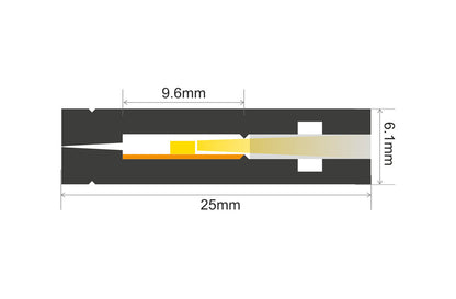 PROFILE ALUMINIUM RECESSED 1M FROSTED DIFFUSER 6.1 X 25MM FOR IP33 8MM WIDTH STRIP INCLUDE 2 ENDCAPS AND 11 SCREWS INTEGRAL - ILPFR067