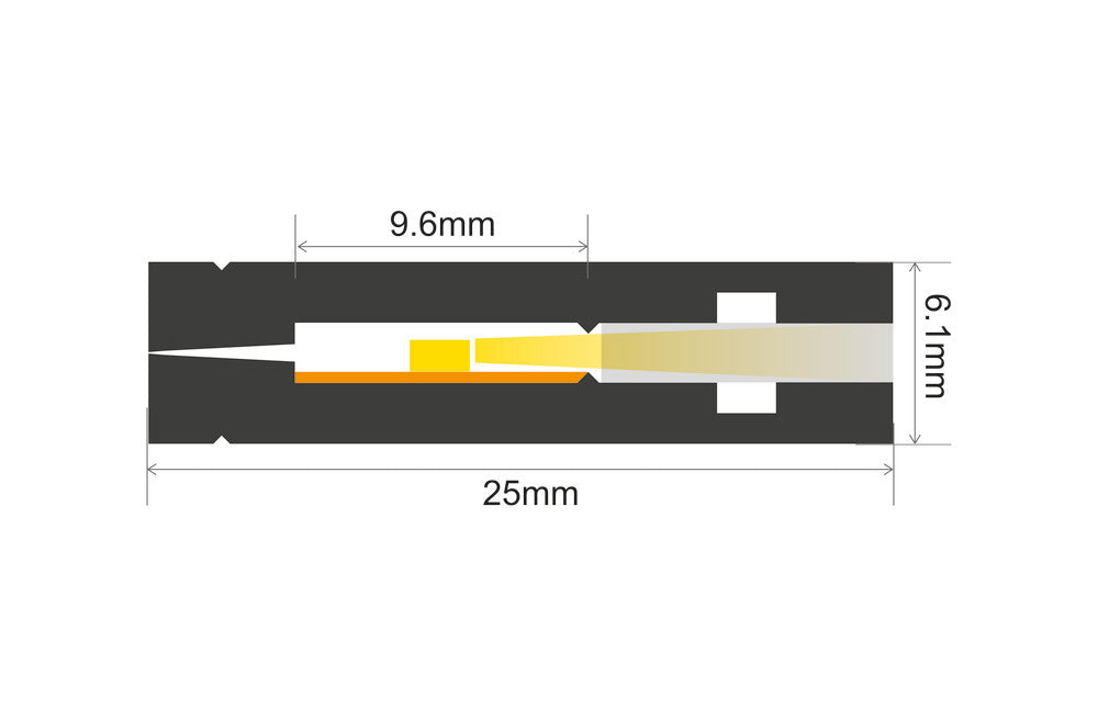 PROFILE ALUMINIUM RECESSED 2M FROSTED DIFFUSER 6.1 X 25MM FOR IP33 8MM WIDTH STRIP INCLUDE 2 ENDCAPS AND 22 SCREWS INTEGRAL - ILPFR068
