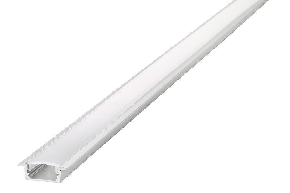 PROFILE ALUMINIUM RECESSED 2M FROSTED DIFFUSER 23.2 X 7.9MM FOR IP65 12MM WIDTH STRIP INCLUDE 2 ENDCAPS AND 4 MOUNTING BRACKETS INTEGRAL - ILPFR072