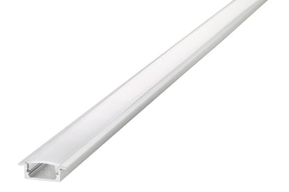 PROFILE ALUMINIUM RECESSED 2M FROSTED DIFFUSER 23.2 X 7.9MM FOR IP65 12MM WIDTH STRIP INCLUDE 2 ENDCAPS AND 4 MOUNTING BRACKETS INTEGRAL - ILPFR072