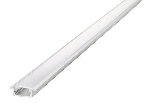 PROFILE ALUMINIUM RECESSED 2M FROSTED DIFFUSER 23.2 X 7.9MM FOR IP65 12MM WIDTH STRIP INCLUDE 2 ENDCAPS AND 4 MOUNTING BRACKETS INTEGRAL - ILPFR072
