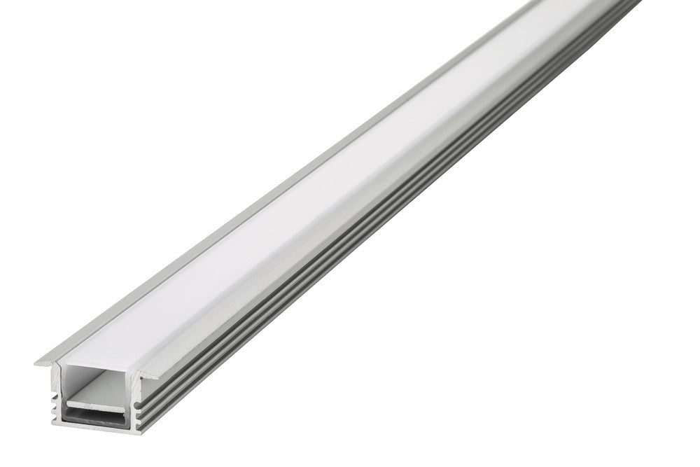 PROFILE ALUMINIUM IP65 RECESSED 2M FROSTED DIFFUSER 24.9 X 13MM FOR IP33 10MM WIDTH STRIP INCLUDE 2M PLATE 2 ENDCAPS 2 SEALING PLUGS 4 SCREWS AND 4 MOUNTING BRACKETS INTEGRAL - ILPFR084
