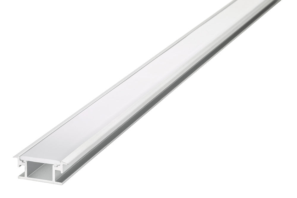 PROFILE ALUMINIUM RECESSED 1M FROSTED DIFFUSER 26.9 X 11MM FOR IP65 12MM WIDTH STRIP INCLUDE 2 ENDCAPS INTEGRAL - ILPFR094