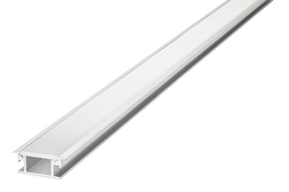 PROFILE ALUMINIUM RECESSED 1M FROSTED DIFFUSER 26.9 X 11MM FOR IP65 12MM WIDTH STRIP INCLUDE 2 ENDCAPS INTEGRAL - ILPFR094