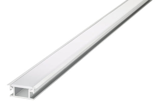 PROFILE ALUMINIUM RECESSED 2M FROSTED DIFFUSER 26.9 X 11MM FOR IP65 12MM WIDTH STRIP INCLUDE 2 ENDCAPS INTEGRAL - ILPFR095