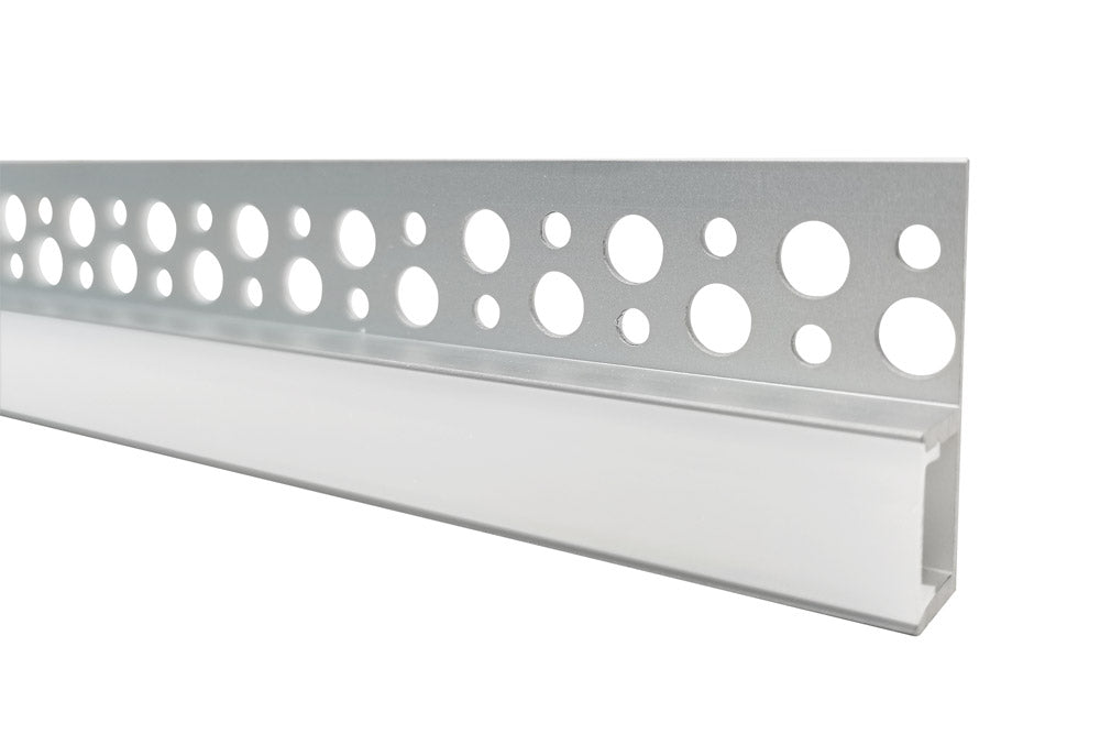 PROFILE ALUMINIUM RECESSED 1M FROSTED DIFFUSER FOR IP65 12MM WIDTH STRIP INCLUDE 2 ENDCAPS INTEGRAL - ILPFR152