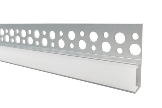 PROFILE ALUMINIUM RECESSED 1M FROSTED DIFFUSER FOR IP65 12MM WIDTH STRIP INCLUDE 2 ENDCAPS INTEGRAL - ILPFR152