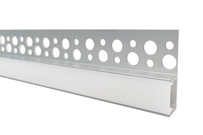 PROFILE ALUMINIUM RECESSED 2M FROSTED DIFFUSER FOR IP65 12MM WIDTH STRIP INCLUDE 2 ENDCAPS INTEGRAL - ILPFR153