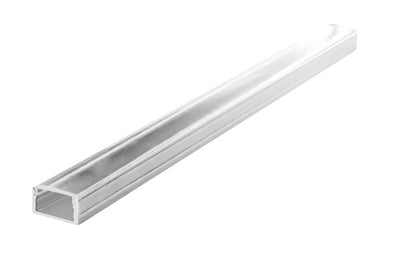 PROFILE ALUMINIUM SURFACE MOUNT 1M CLEAR DIFFUSER 18.6 X 12.5MM INCLUDE 2 ENDCAPS AND 2 MOUNTING BRACKETS - ILPFS040