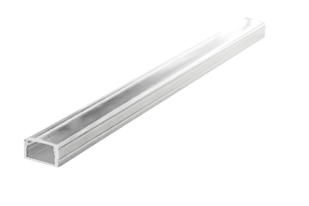 PROFILE ALUMINIUM SURFACE MOUNT 2M CLEAR DIFFUSER 18.6 X 12.5MM INCLUDE 2 ENDCAPS AND 4 MOUNTING BRACKETS - ILPFS041