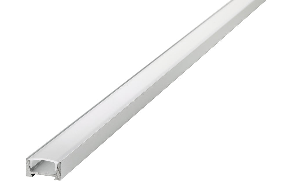 PROFILE ALUMINIUM SURFACE MOUNT 1M FROSTED DIFFUSER 16.2 X 8.57MM FOR IP33 12MM WIDTH STRIP INCLUDE 2 ENDCAPS AND 2 MOUNTING BRACKETS INTEGRAL - ILPFS048