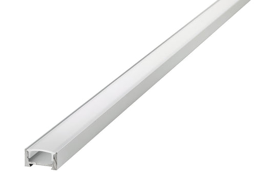PROFILE ALUMINIUM SURFACE MOUNT 1M FROSTED DIFFUSER 16.2 X 8.57MM FOR IP33 12MM WIDTH STRIP INCLUDE 2 ENDCAPS AND 2 MOUNTING BRACKETS INTEGRAL - ILPFS048