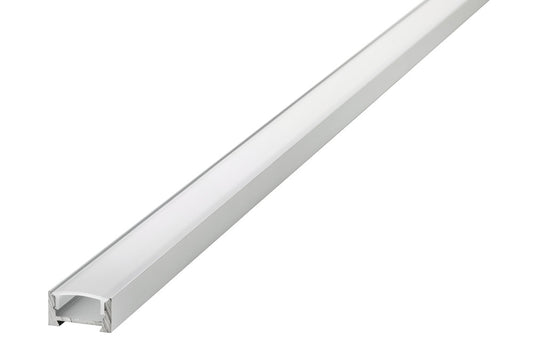 PROFILE ALUMINIUM SURFACE MOUNT 2M FROSTED DIFFUSER 16.2 X 8.57MM FOR IP33 12MM WIDTH STRIP INCLUDE 2 ENDCAPS AND 4 MOUNTING BRACKETS INTEGRAL - ILPFS049