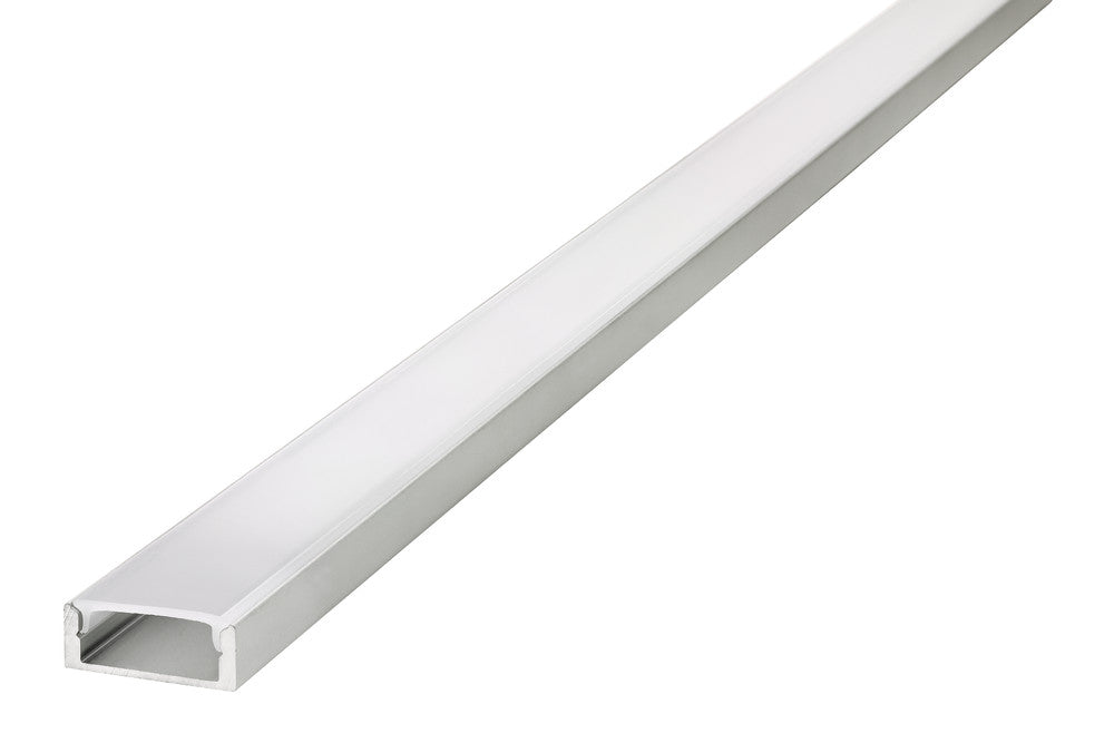 PROFILE ALUMINIUM SURFACE MOUNT 1M FROSTED DIFFUSER 22.6 X 8.5MM FOR IP65 16MM WIDTH STRIP INCLUDE 2 ENDCAPS AND 2 MOUNTING BRACKETS INTEGRAL - ILPFS053