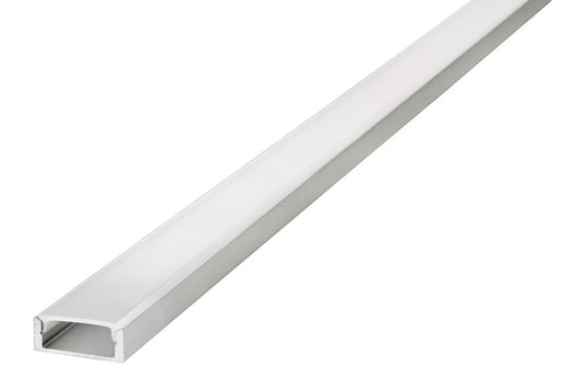 PROFILE ALUMINIUM SURFACE MOUNT 2M FROSTED DIFFUSER 22.6 X 8.5MM FOR IP65 16MM WIDTH STRIP INCLUDE 2 ENDCAPS AND 4 MOUNTING BRACKETS INTEGRAL - ILPFS054