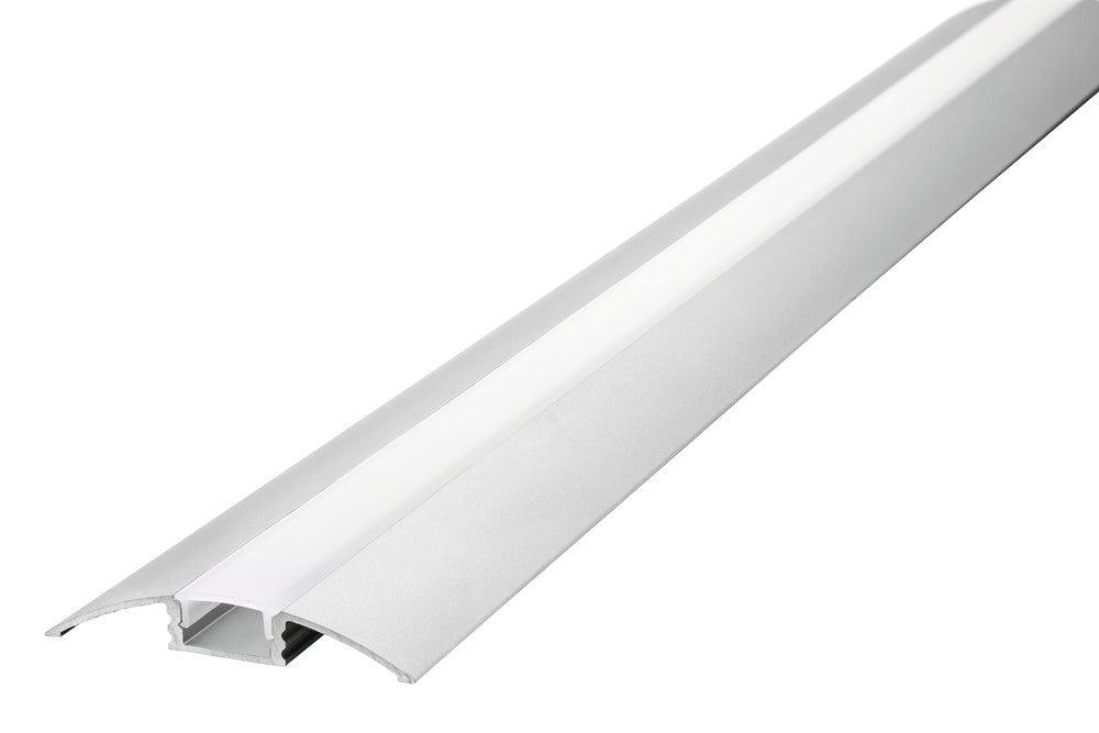 PROFILE ALUMINIUM SURFACE MOUNT 2M FROSTED DIFFUSER 52.3 X 8.1MM FOR IP65 12MM WIDTH STRIP INCLUDE 2 ENDCAPS AND 4 MOUNTING BRACKETS INTEGRAL - ILPFS103