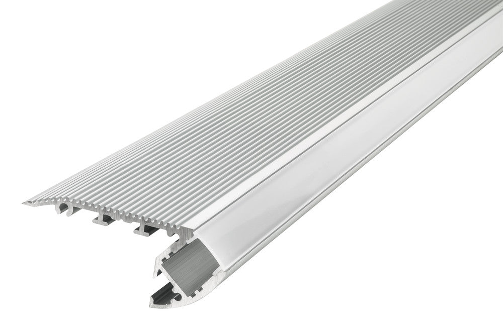 PROFILE ALUMINIUM STAIR SURFACE MOUNT 1M FROSTED DIFFUSER FOR IP33 12MM WIDTH STRIP INCLUDE 2 ENDCAPS AND 2 SCREWS INTEGRAL - ILPFS110