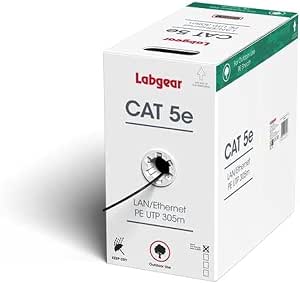 Labgear Cat 5e Ethernet Cable 305m, 100% Pure Copper, Outdoor Internet Cable, 23AWG UTP 305m, Weatherproof, High Speed LAN Ethernet Network Cable, Frequency 100MHz & 350MHz, 4 Twisted Pairs