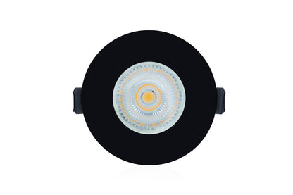 EVOFIRE FIRE RATED DOWNLIGHT 70MM CUTOUT IP65 BLACK ROUND +GU10 HOLDER & INSULATION GUARD INTEGRAL - ILDLFR70D029