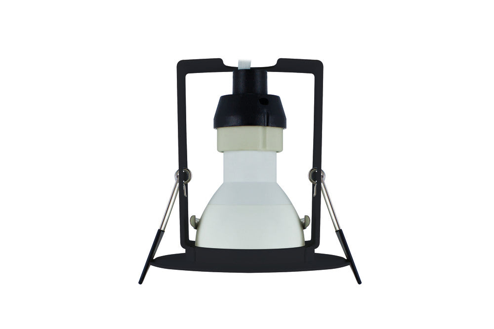 EVOFIRE FIRE RATED DOWNLIGHT 70MM CUTOUT IP65 BLACK ROUND +GU10 HOLDER & INSULATION GUARD INTEGRAL - ILDLFR70D029