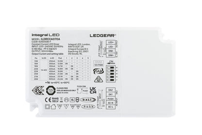 CONSTANT CURRENT DRIVER ADJUSTABLE OUTPUT 13-29W 250-600MA IP20 DALI- DALI2 - PUSH-DIMM 0-10V DIMMABLE 14-42V OUTPUT INTEGRAL - ILDRCCA070A