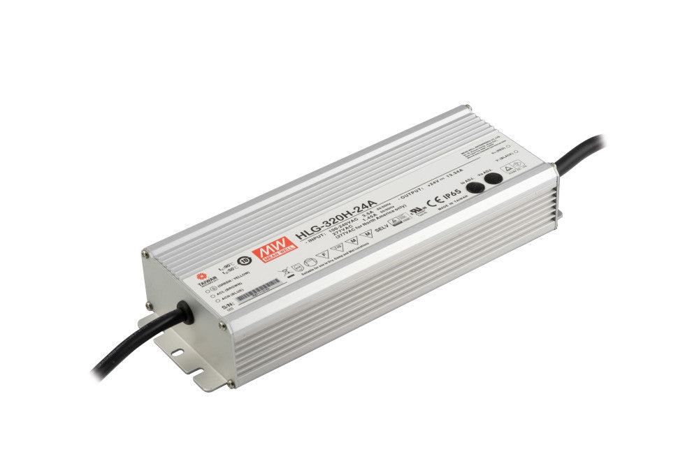 CONSTANT VOLTAGE DRIVER 320W 24VDC IP65 NON-DIMM 90-305V INPUT MEANWELL - HLG-320H-24A