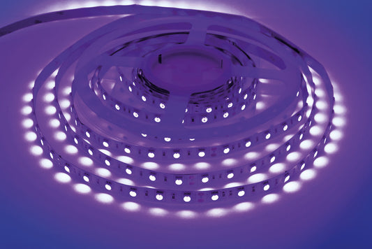 UV STRIP IP20 5M 400-405nm 24V 14.4W/M 60LED/M 10MM WIDTH 115 BEAM BAG PACK INTEGRAL - ILSTPURA136