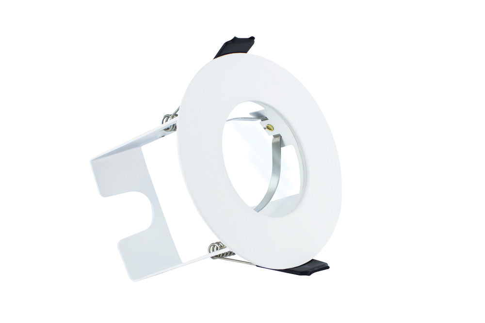 EVOFIRE FIRE RATED DOWNLIGHT 70MM CUTOUT IP65 WHITE ROUND *NO GU10 HOLDER* + INSULATION GUARD INTEGRAL - ILDLFR70D012