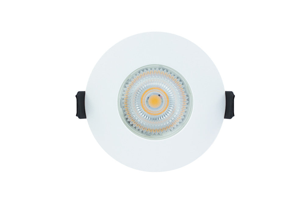 EVOFIRE FIRE RATED DOWNLIGHT 70MM CUTOUT IP65 WHITE ROUND *NO GU10 HOLDER* + INSULATION GUARD INTEGRAL - ILDLFR70D012