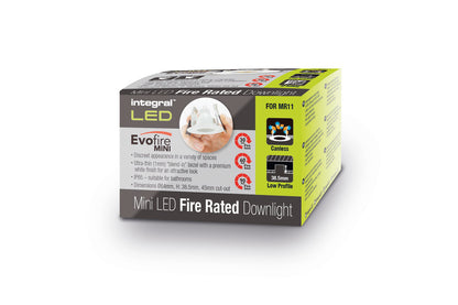 EVOFIRE MINI FIRE RATED DOWNLIGHT 45MM CUTOUT IP65 WHITE ROUND INTEGRAL - ILDLFR45D037