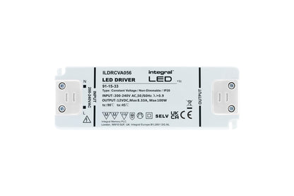 CONSTANT VOLTAGE DRIVER 100W 12VDC IP20 NON-DIMM 200-240V INPUT - ILDRCVA056