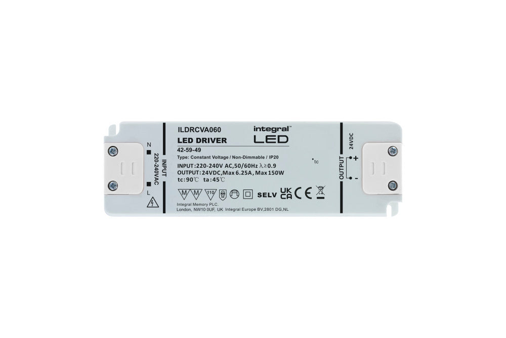 CONSTANT VOLTAGE DRIVER 150W 24VDC IP20 NON-DIMM 200-240V INPUT - ILDRCVA060