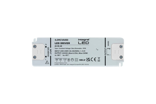 CONSTANT VOLTAGE DRIVER 150W 24VDC IP20 NON-DIMM 200-240V INPUT - ILDRCVA060