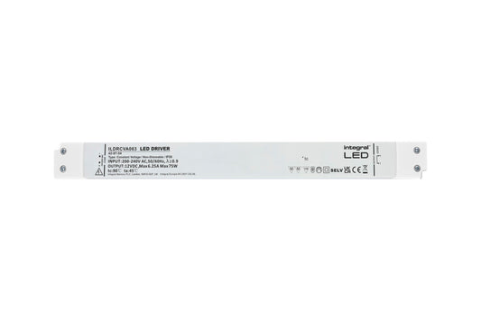 CONSTANT VOLTAGE LONG & SLIM DRIVER 75W 12VDC IP20 NON-DIMM 180-264V INPUT - ILDRCVA063