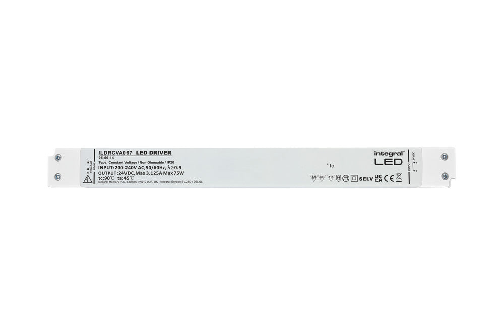 CONSTANT VOLTAGE LONG & SLIM DRIVER 75W 24VDC IP20 NON-DIMM 180-264V INPUT - ILDRCVA067