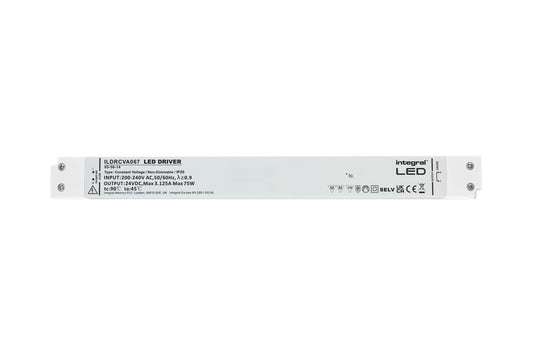 CONSTANT VOLTAGE LONG & SLIM DRIVER 75W 24VDC IP20 NON-DIMM 180-264V INPUT - ILDRCVA067