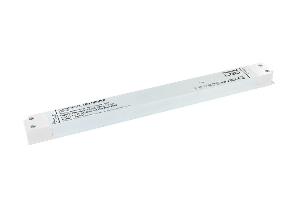 CONSTANT VOLTAGE LONG & SLIM DRIVER 75W 24VDC IP20 NON-DIMM 180-264V INPUT - ILDRCVA067