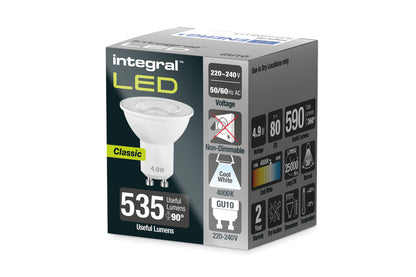 GU10 590LM 4.9W 4000K NON-DIMM 36 BEAM INTEGRAL - ILGU10NE115