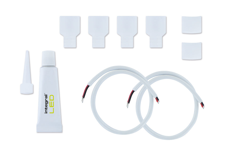 IP65 KIT 6 END CAPS 2 SETS LIVE WIRES SILICONE TUBE FOR IP65 SPOTLESS STRIP INTEGRAL - ILSTAB130