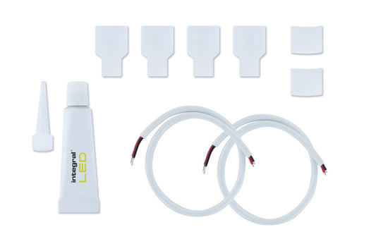 IP65 KIT 6 END CAPS 2 SETS LIVE WIRES SILICONE TUBE FOR IP65 SPOTLESS STRIP INTEGRAL - ILSTAB130