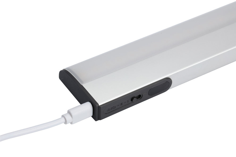 SENSORLUX CABINET WARDROBE LIGHT 261MM 100LM 3000K WITH DUAL IR HAND WAVE AND DOOR SENSOR DIMMABLE RECHARGEABLE BATTERY - ILWL003