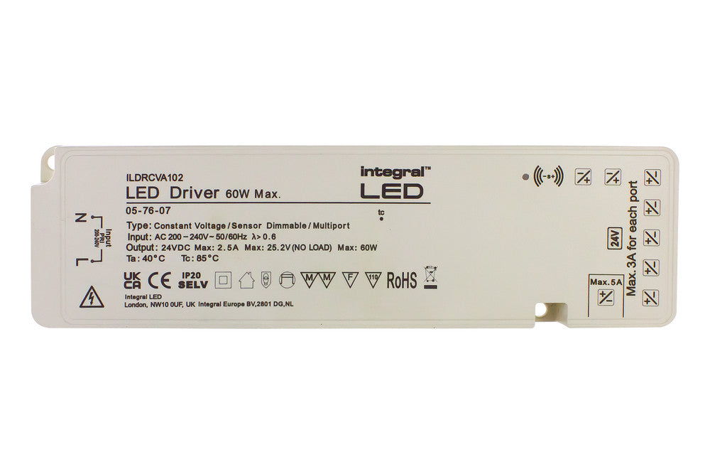 CONSTANT VOLTAGE MULTIPORT (7+1) DRIVER SENSOR DIMMABLE 60W MAX 24VDC ...