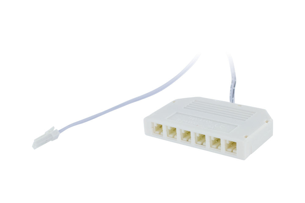 24V CHANNEL SPLITTER 6 PORT 2PIN 2.54MM WHITE CLIP 3A MAX - ILDRAA125