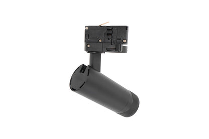FOCUSPRO 15W BLACK LED SPOT LIGHT NON-DIMMABLE ZOOMABLE BEAM ANGLE 20-55 DEG TRACK MOUNTED 3 CIRCUIT 3000K 164MM CRI90 1050LM 86LM/W 220-240V - ILTSL002