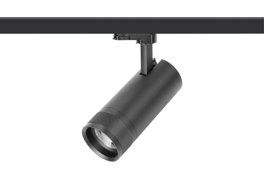 FOCUSPRO 24W BLACK LED SPOT LIGHT NON-DIMMABLE ZOOMABLE BEAM ANGLE 20-55 DEG TRACK MOUNTED 3 CIRCUIT 3000K 175MM CRI90 1750LM 88LM/W 220-240V - ILTSL003