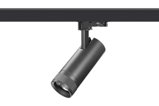 FOCUSPRO 15W BLACK LED SPOT LIGHT NON-DIMMABLE ZOOMABLE BEAM ANGLE 20-55 DEG TRACK MOUNTED 3 CIRCUIT 3000K 164MM CRI90 1050LM 86LM/W 220-240V - ILTSL002